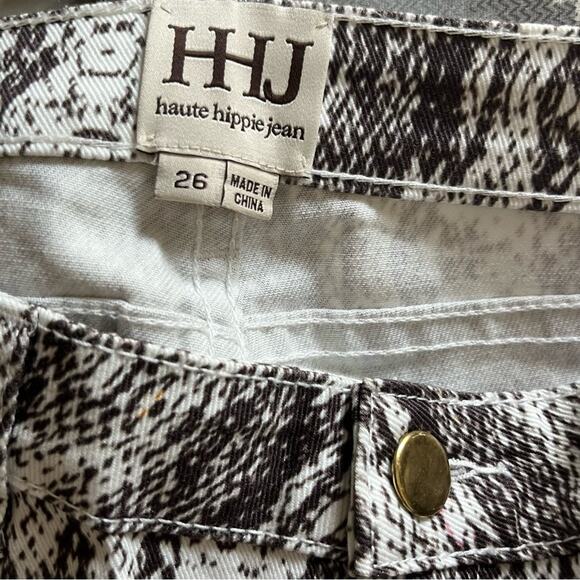 Haute Hippie Embellished Ombre Snakeprint Skinny Crop Jeans Size 26 - Picture 2 of 7